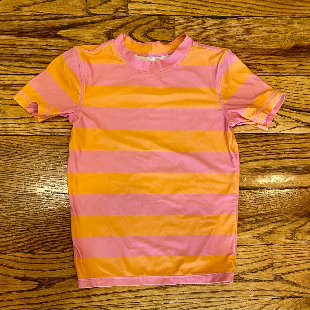 Primary Rash Guard Pink and Orange Striped - 4-5y